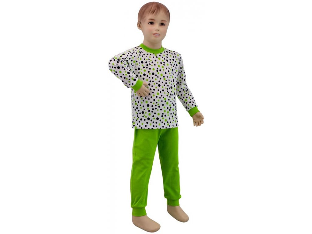 ESITO Dětské pyžamo zelený puntík vel. 86 - 110 - 86 / puntík zelená