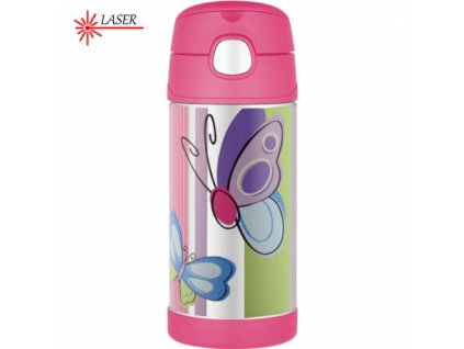THERMOS Dětská termoska s brčkem - motýl