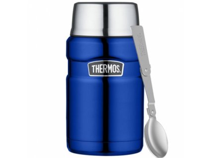 THERMOS Termoska na jídlo se skládací lžící a šálkem - modrá