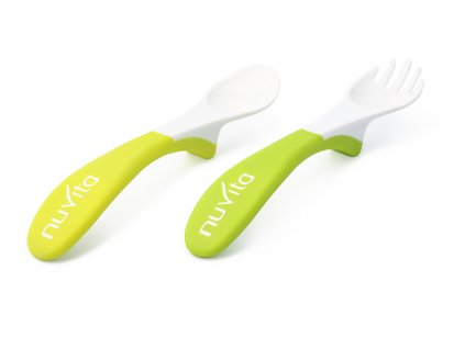 NUVITA Jídelní sada lžička s vidličkou, Green