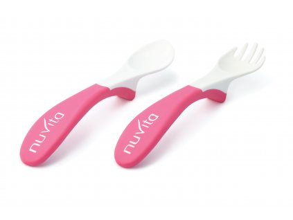 NUVITA Jídelní sada lžička s vidličkou, Pink