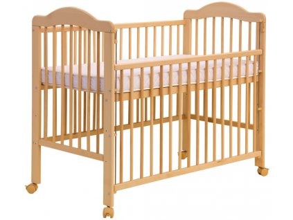 Dětská postýlka - Scarlett ALEK - (buk) se stahovacím bokem - přírodní 120 x 60 cm