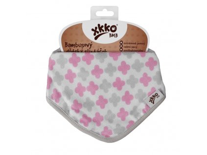 Kikko Bambusový slintáček XKKO BMB - Scandinavian Baby Pink Cross