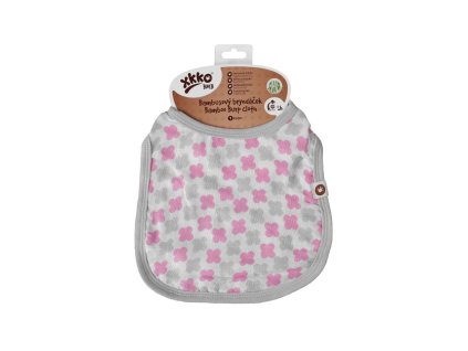 Kikko Bambusový bryndáček XKKO BMB - Scandinavian Baby Pink Cross