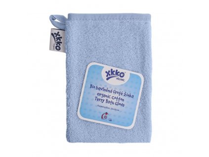 Kikko BIO bavlněná froté žínka XKKO Organic - Baby Blue