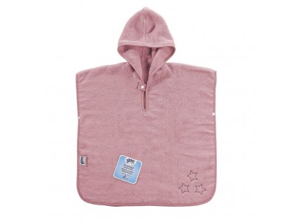 Kikko BIO bavlněné froté pončo XKKO Organic - Baby Pink Stars