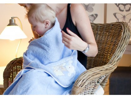 Interbaby INTERBABY | Osuška froté LOVE - MODRÁ