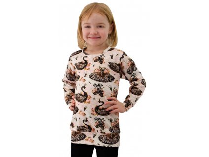 ESITO | Dívčí tunika Labutě vel. 98 - 116 - růžová / 116