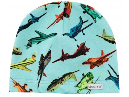ESITO | Dětská čepice Letadla - zelená / 40