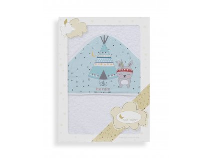 Interbaby INTERBABY | Osuška froté TEEPEE - BÍLO/ZELENÁ