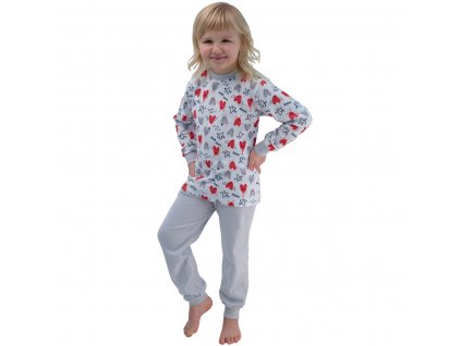 ESITO Dívčí pyžamo Statečné srdce vel. 86 - 110 - šedá / bílá / 110