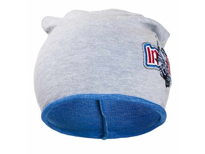 Podzimní dětská čepička New Baby In-line šedo-tyrkysová vel.110