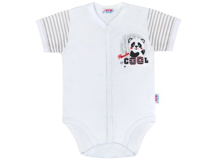 Kojenecké celorozepínací body s krátkým rukávem New Baby Panda vel.56