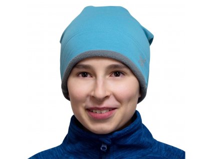 ESITO | Zimní čepice spadená Tyrkysová - tyrkysová / 42