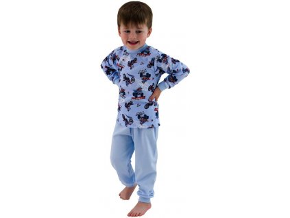ESITO | Chlapecké pyžamo Motorky vel. 116 - 122 - na modré / 116