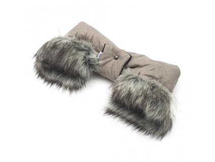 Rukávník na kočárek 2v1 New Baby s kožešinkou latte