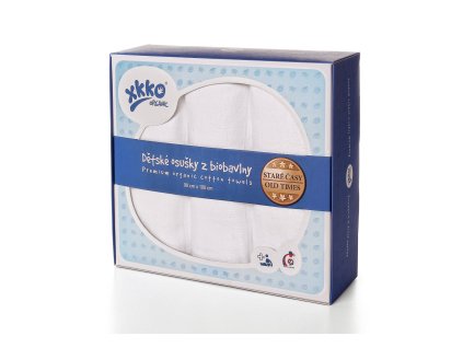 Kikko Osušky z biobavlny XKKO Organic 90x100 - Staré časy Bílé