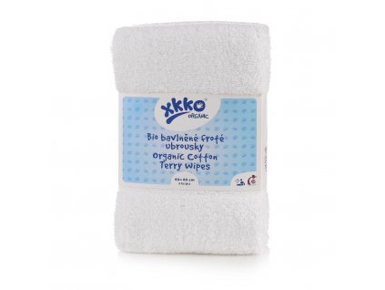 Kikko BIO bavlněné froté ubrousky XKKO Organic 40x40 - White