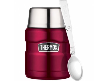 THERMOS Termoska na jídlo se skládácí lžící a šálkem - malinová