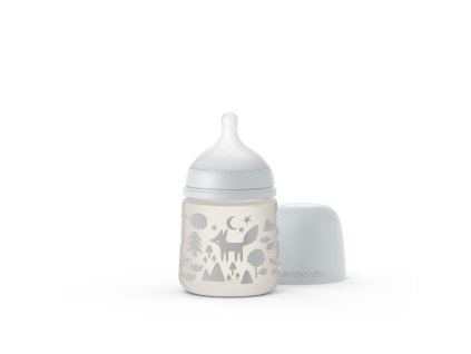 SAUVINEX SUAVINEX | Kojenecká láhev 150 ml S FOX - STŘÍBRNÁ