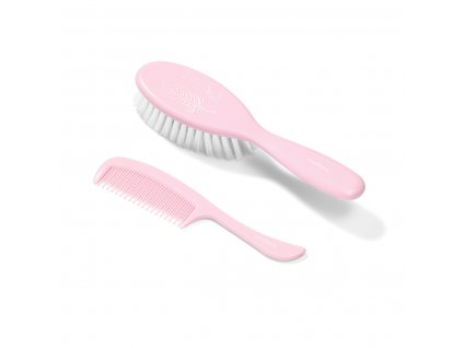 BabyOno Super měkký kartáč a hřeben 569/03 růžový