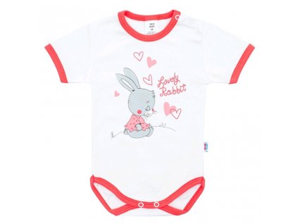 Dětské body s krátkým rukávem New Baby Lovely Rabbit růžové Velikost: 74 (6-9m)