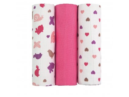 T-TOMI TETRA pleny TOP KVALITA, s potiskem, 70x70, pink snails / růžoví šneci