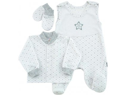 ESITO | Souprava do porodnice 3 dílná Hvězdička Grey - šedá / 56