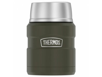 THERMOS Termoska na jídlo se skládácí lžící a šálkem - vojenská zelená