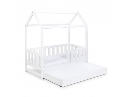 KLUPS Dětská postel 2v1 LEV domeček 160x80 bílý