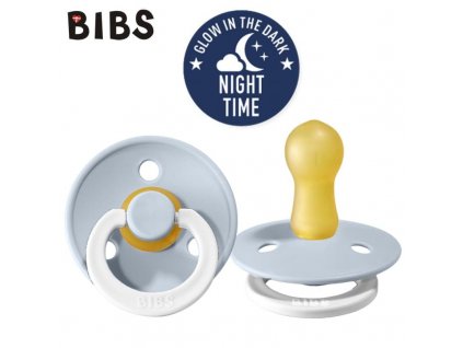 BIBS DUDLÍK KAUČUK KULATÝ TŘEŠINKA BABY BLUE NIGHT M