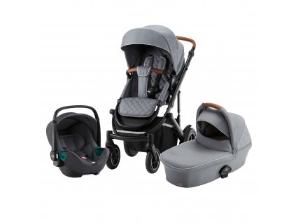 BRITAX Set kočárek Smile III + hluboká korba + autosedačka Baby Safe 3 i-Size, Nordic Grey
