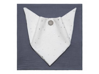ESITO Mušelínové pleny Hvězdička bílá - šedá - šedá / bílá / 70 x 70 cm