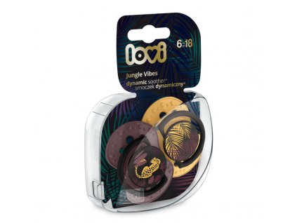 LOVI 22/903 Šidítko silikonové dynamickéy 6-18m 2ks Jungle Vibes Girl