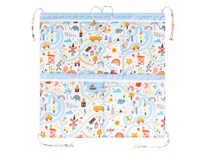 ESITO | Luxusní kapsář na postýlku Minky World - modrá / 53 x 53 cm