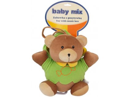 BABY MIX Hrací skříňka s medvídkem v zeleném kabátku