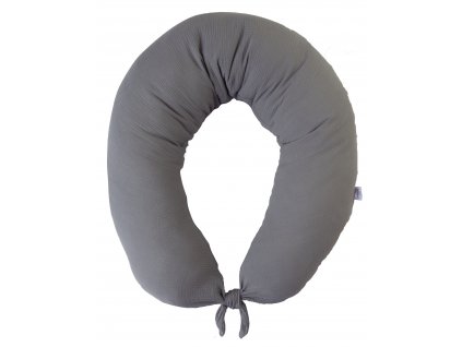 BABYMATEX Polštář na kojení MOON MUSLIN 260 cm tmavě šedá