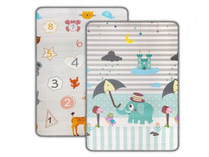 MILLY MALLY oboustranná pěnová podložka Kinder Digits and Elephant