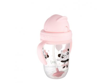 CANPOL 56/606 Nevylévací hrneček se slámkou a závažím EXOTIC ANIMALS 270ml růžový