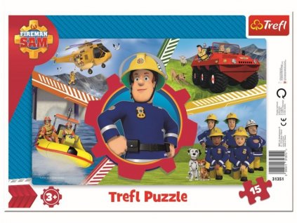 TREFL Puzzle 15 V rámečku Den Požárníka Sama
