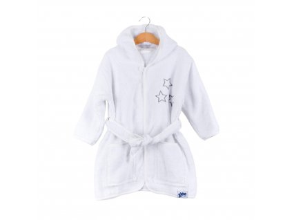 Kikko Dětský biobavlněný froté župan XKKO Organic - White Stars 6-12m