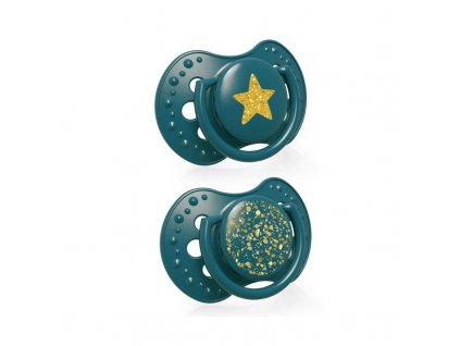 LOVI 22/894 Dudlík silikonový dynamický 6-18m 2Ks Stardust green