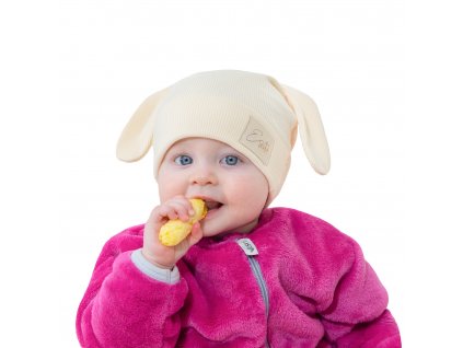 ESITO Jarní čepice s ušima Color Cream - smetanová