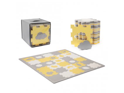 KINDERKRAFT SELECT Podložka pěnová puzzle Luno Shapes 185 x 165 cm Yellow, 30ks, Premium