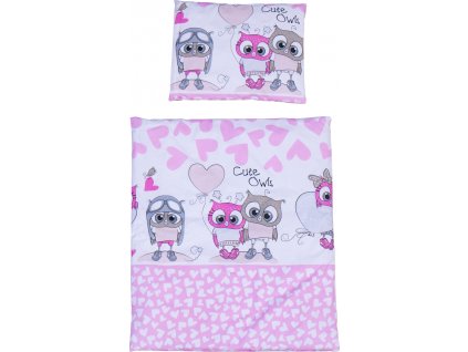 Set peřinka a polštař do kočárku Scarlett Kulíšek - růžová