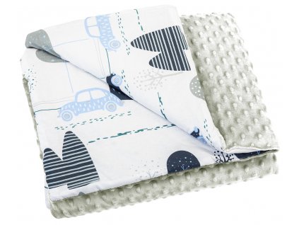 Bomimi Deka minky 100 x 75 cm autíčka, modrá