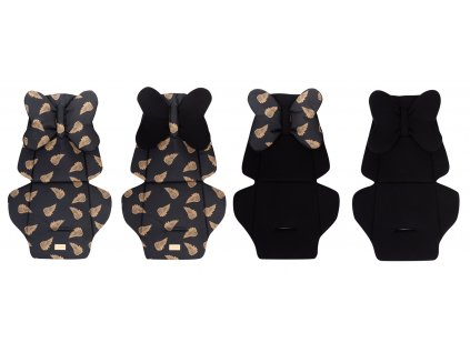Bomimi Podložka s polštářkem, oboustranná GOLD WINGS/BLACK minky¨