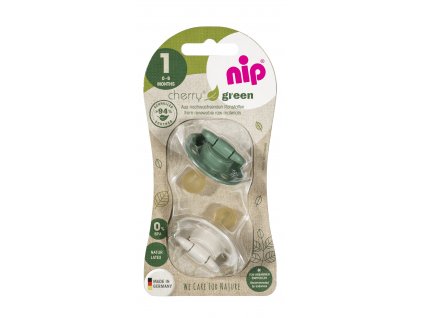 NIP GREEN line šidítko kaučuk,0-6m, 2ks, green/beige