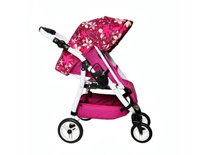 Sporťák pro panenky Jasmine Kids Sport 16 vínový s květy