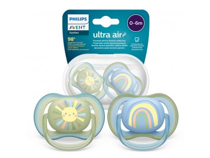 AVENT SCF085/58 Dudlík Ultra Air 0-6m slunce/duha modrá